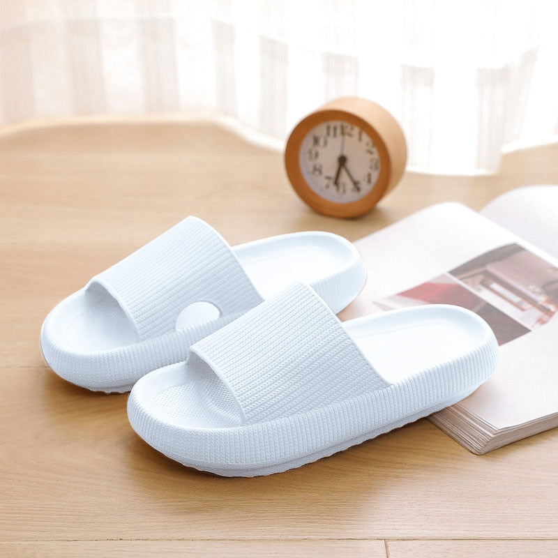 White foam flip flops