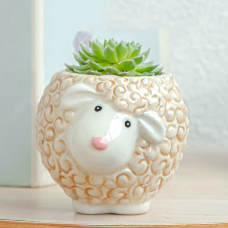 Glazed Animal Succulent Mini Planters