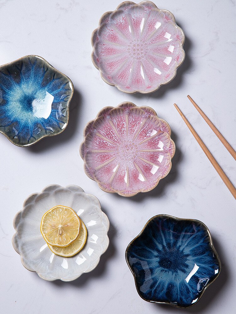 Handmade Ceramic Flower Snack Plate