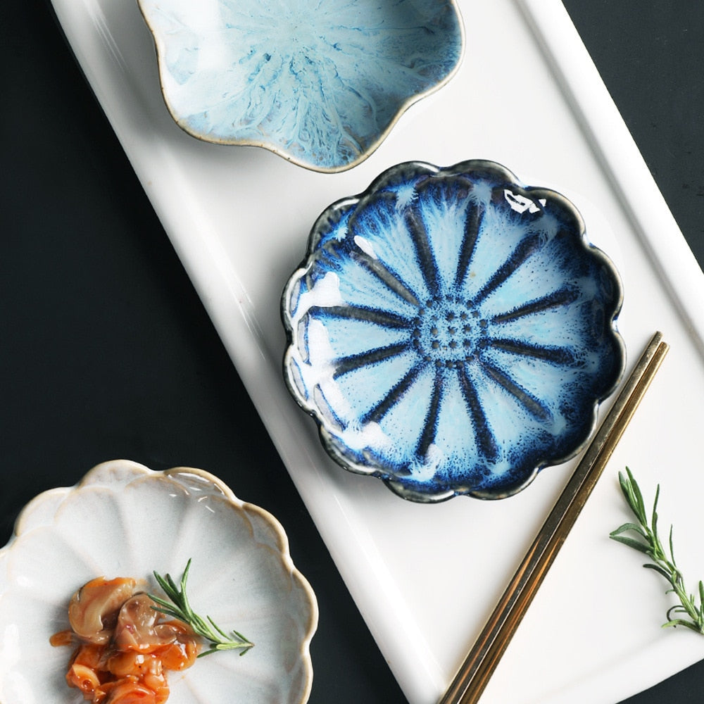 Handmade Ceramic Flower Snack Plate