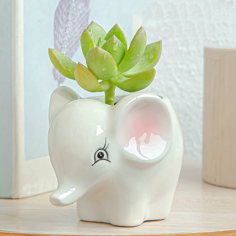 Glazed Animal Succulent Mini Planters