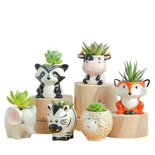 Glazed Animal Succulent Mini Planters