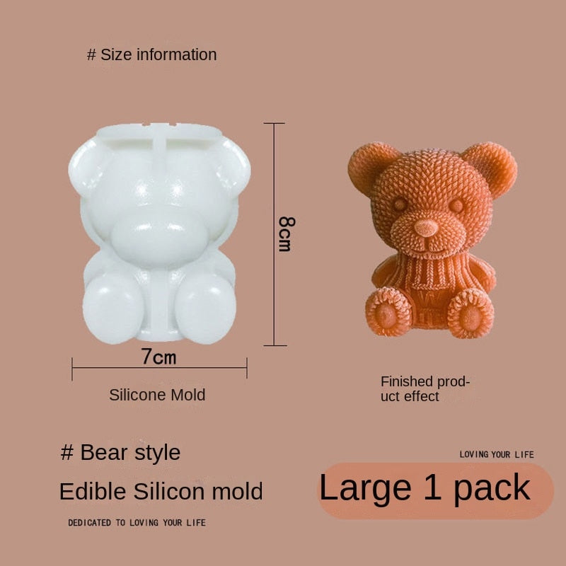 3D Teddy Bear Ice Cube Mold