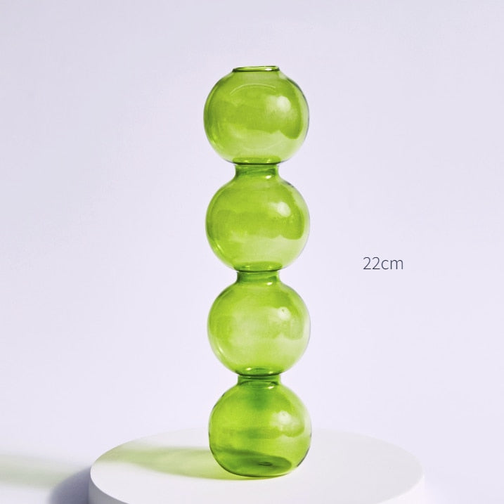 Lime Green Glass Candle Holder