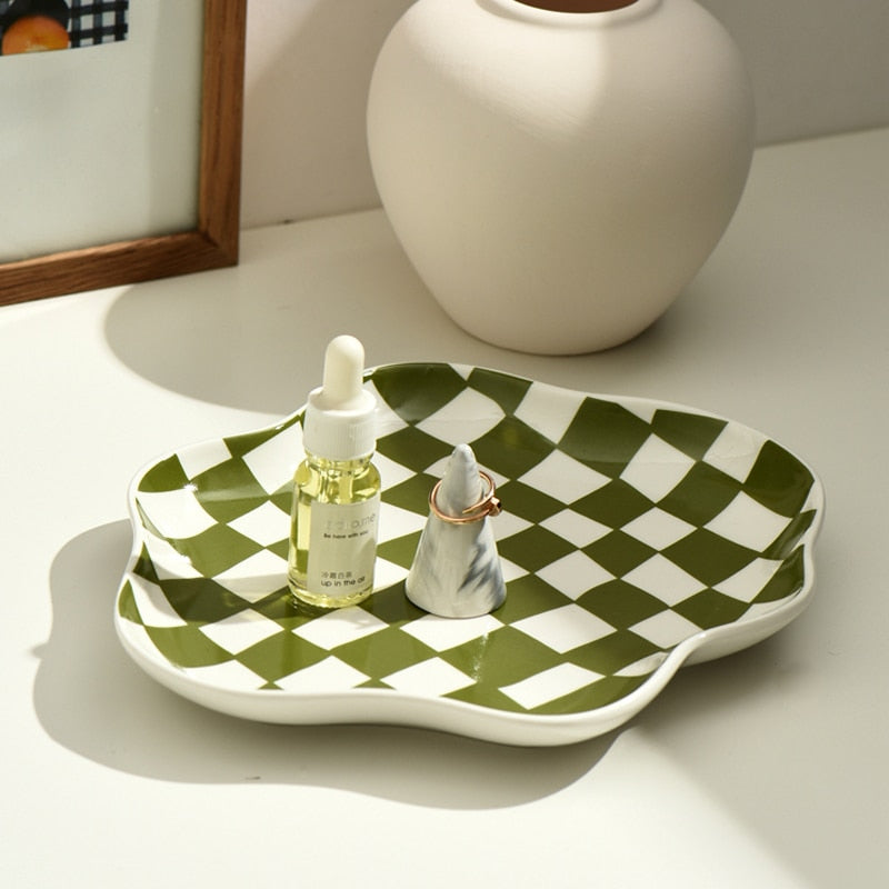 Checkerboard Ceramic Plate