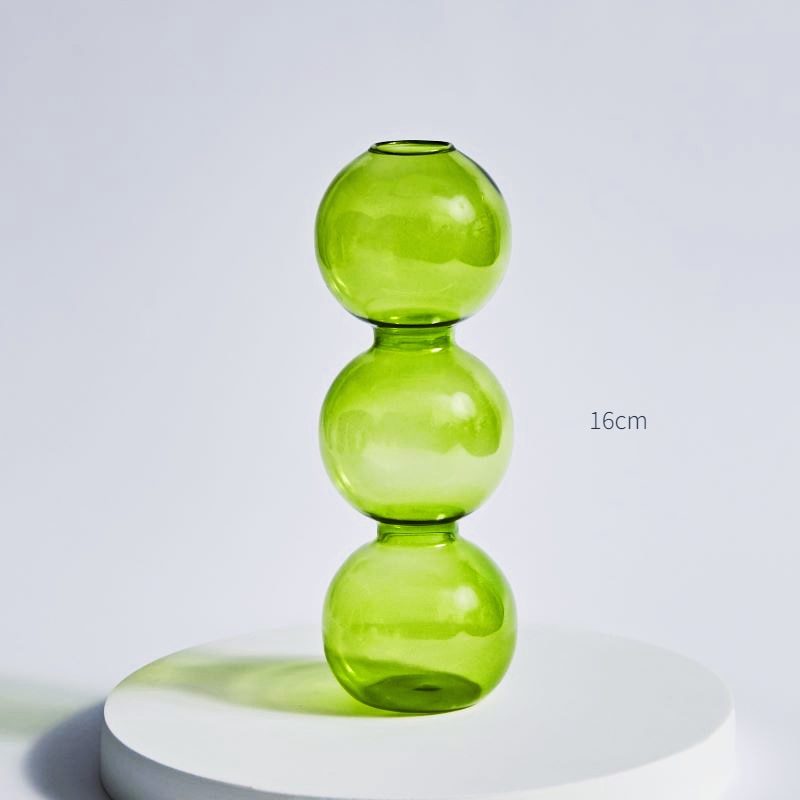 Lime Green Glass Candle Holder