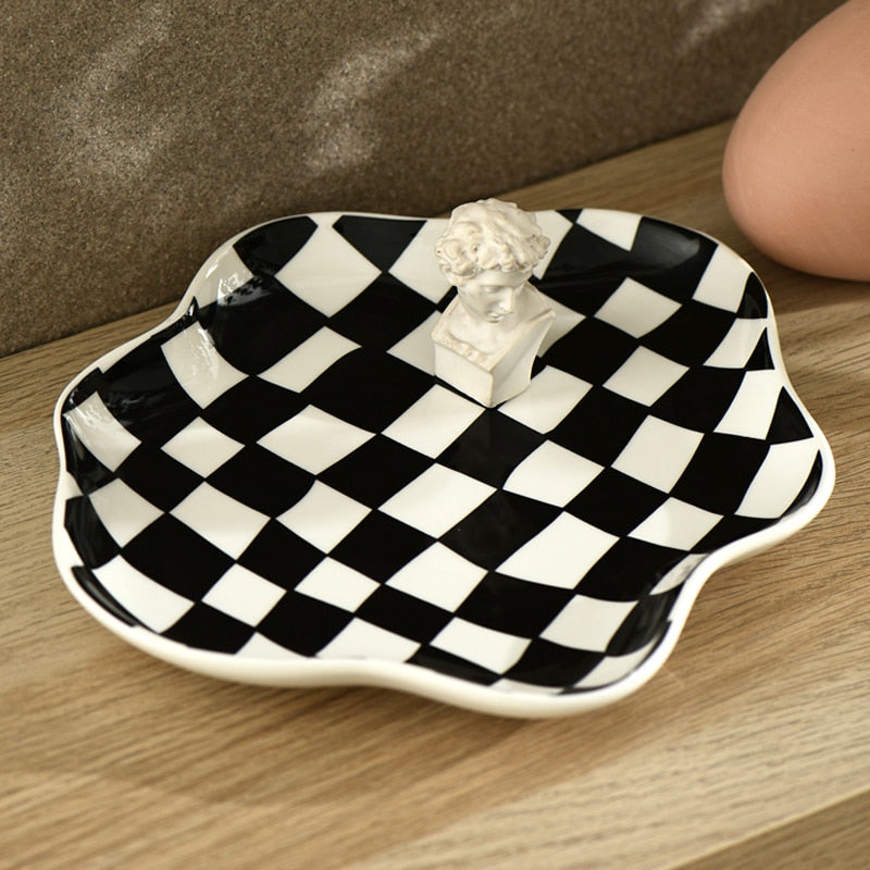 Checkerboard Ceramic Plate