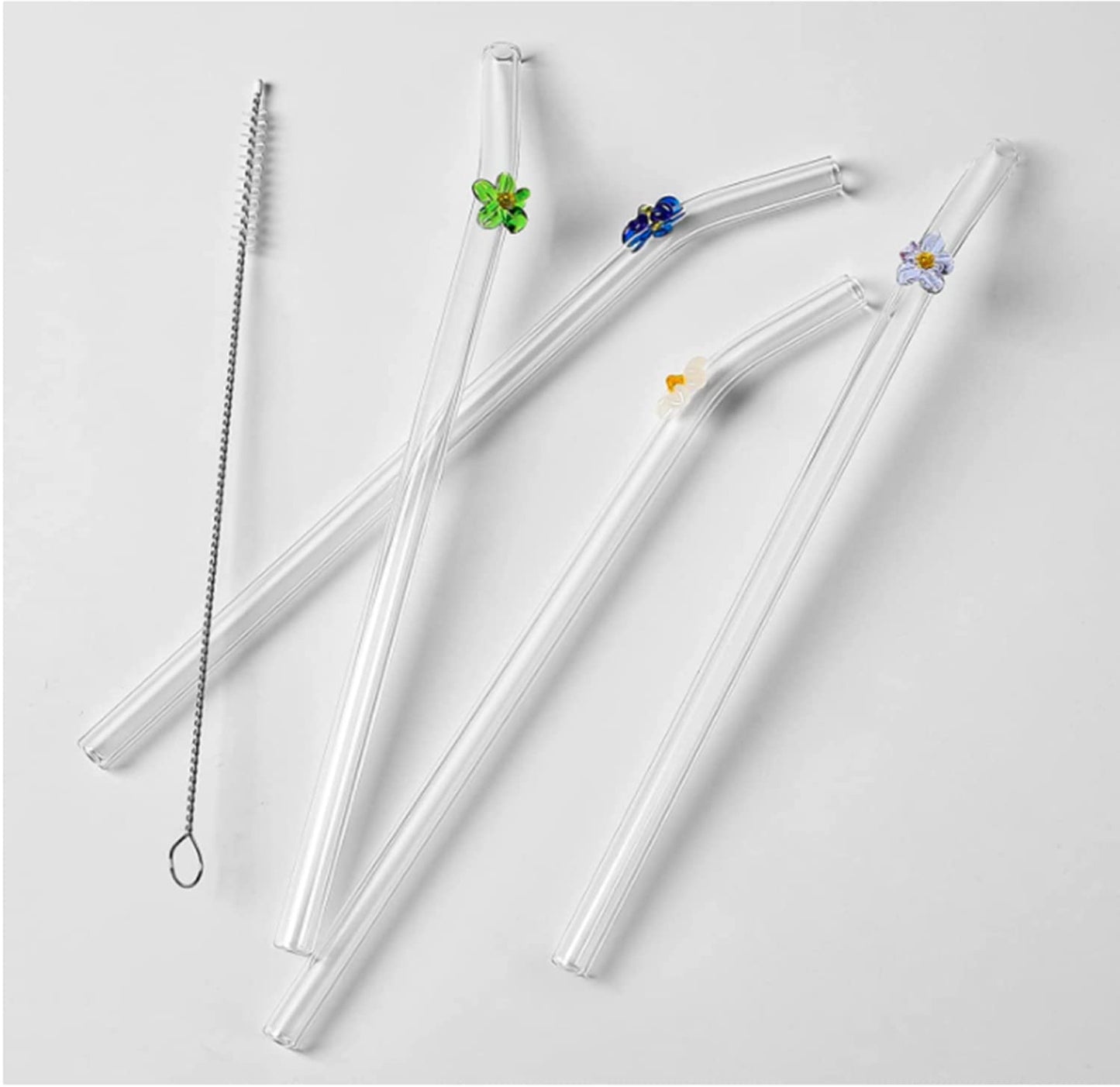 Clear Glass Straws Set