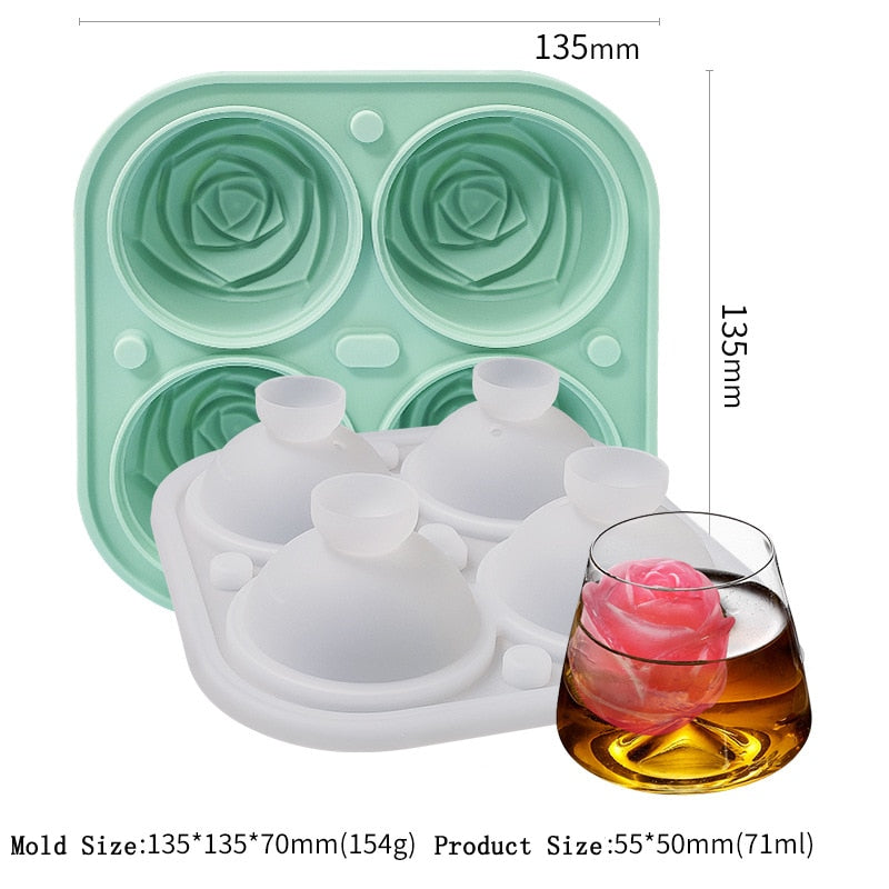 3D Rose Ice Molds