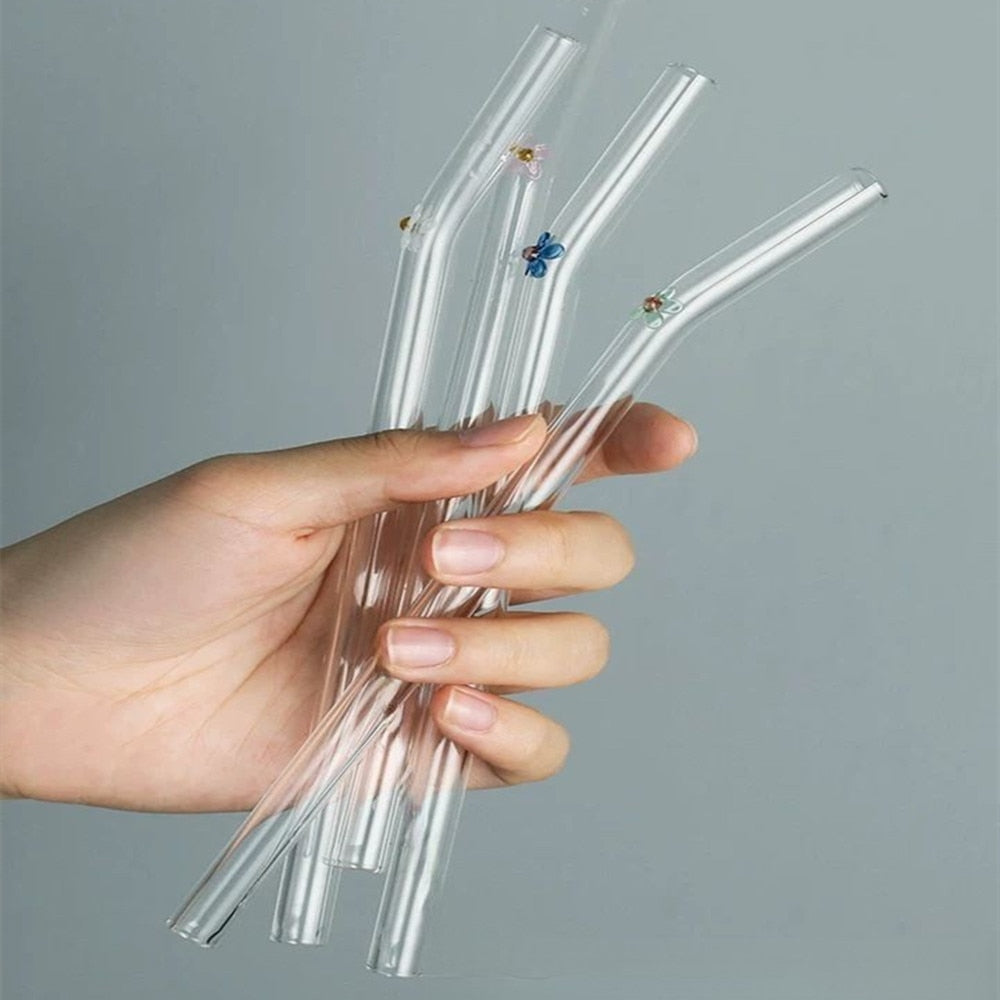 Clear Glass Straws Set