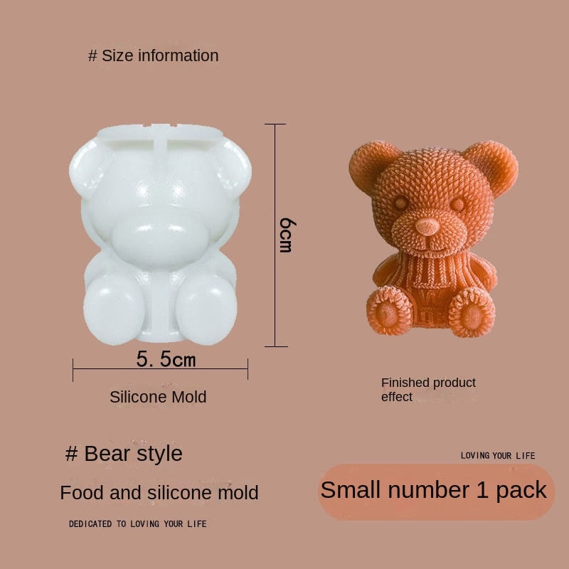 3D Teddy Bear Ice Cube Mold