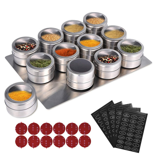 Magnetic Spice Jars With Labels