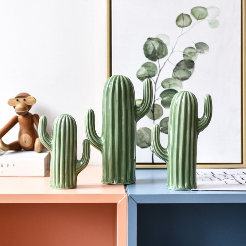 Ceramic Cactus Figurines