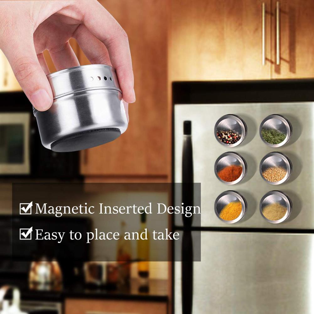 Magnetic Spice Jars With Labels