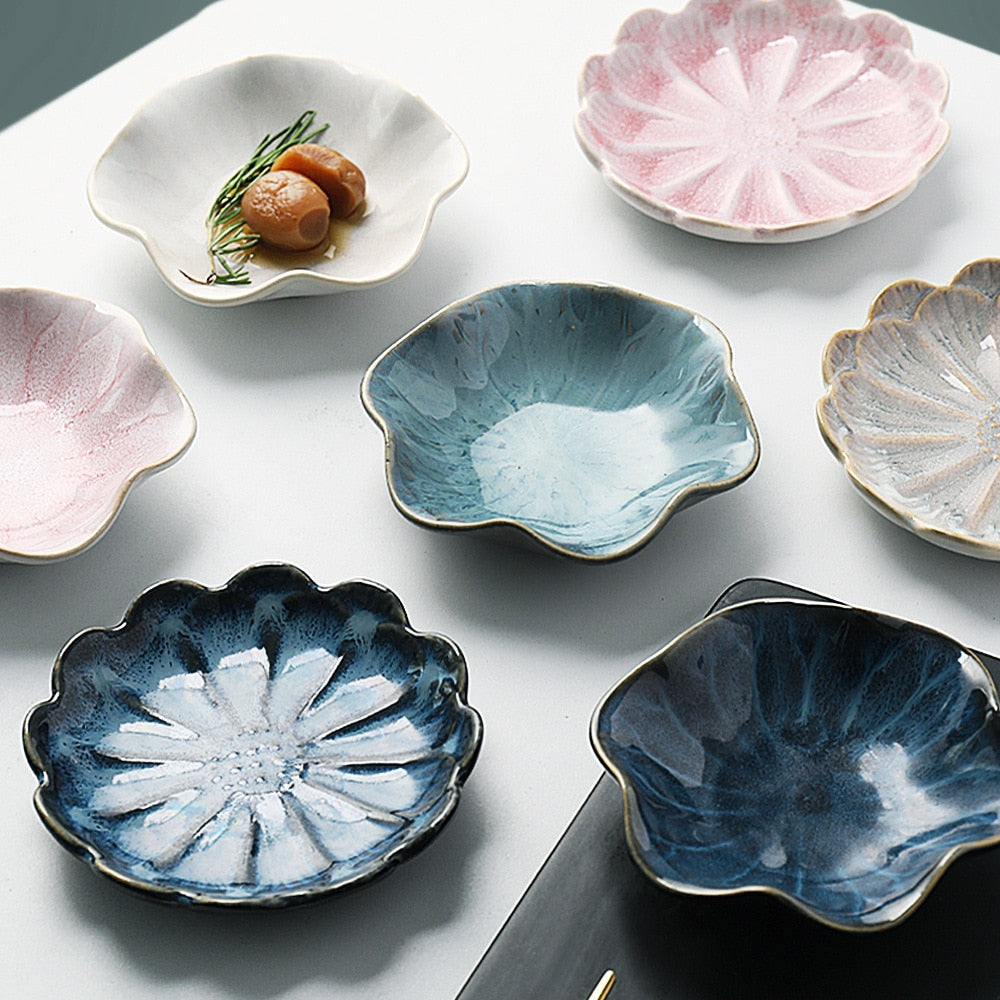 Handmade Ceramic Flower Snack Plate