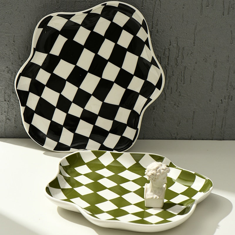 Checkerboard Ceramic Plate