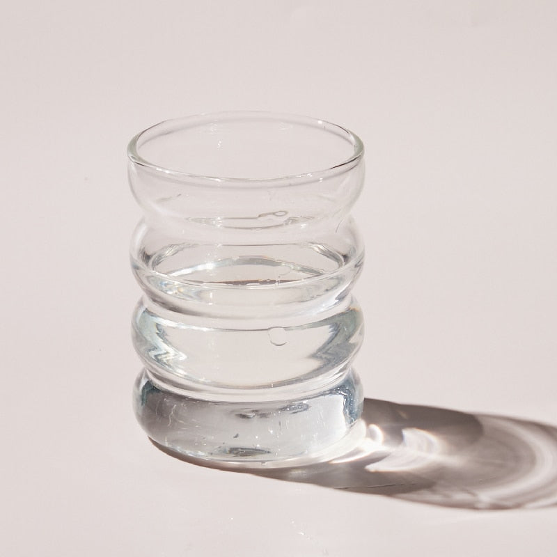 Clear drinking glass