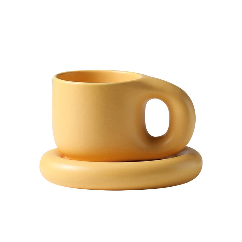 Cabo Chunky Ceramic Mug with Saucer