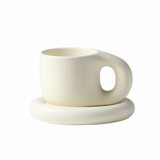 Cabo Chunky Ceramic Mug with Saucer