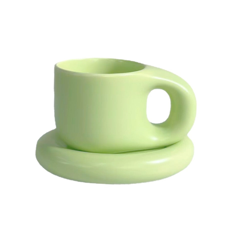 Cabo Chunky Ceramic Mug with Saucer