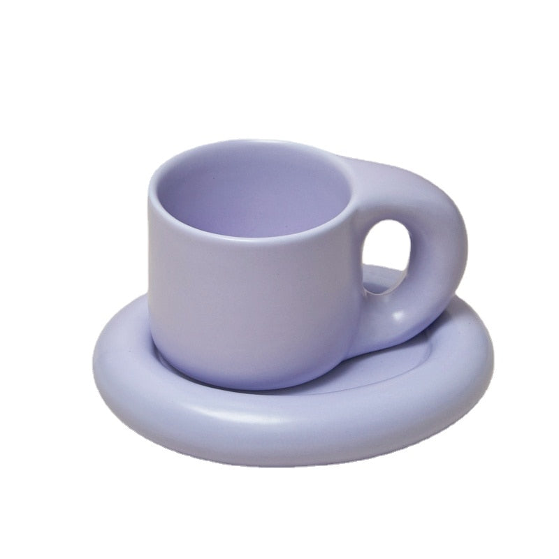 Cabo Chunky Ceramic Mug with Saucer