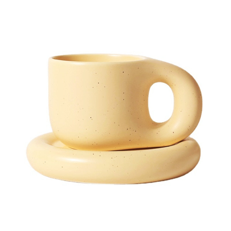 Cabo Chunky Ceramic Mug with Saucer