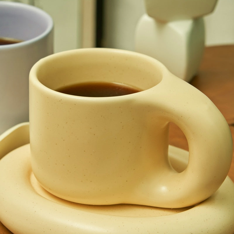 Cabo Chunky Ceramic Mug with Saucer