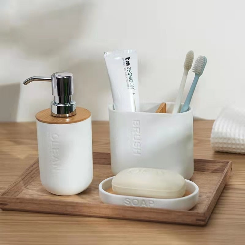 Bamboo Accented Bath Accessories